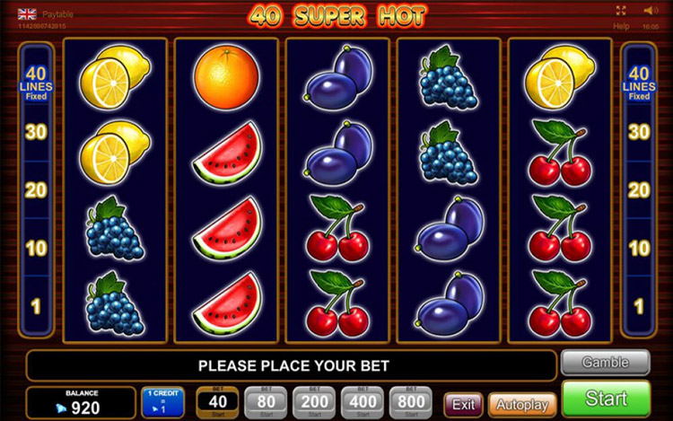 40 Super Hot Slots Slingo
