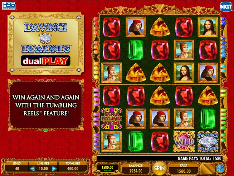 Da Vinci Diamonds Dual Play Slots Slingo