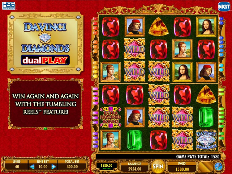 Da Vinci Diamonds Dual Play Slots Slingo