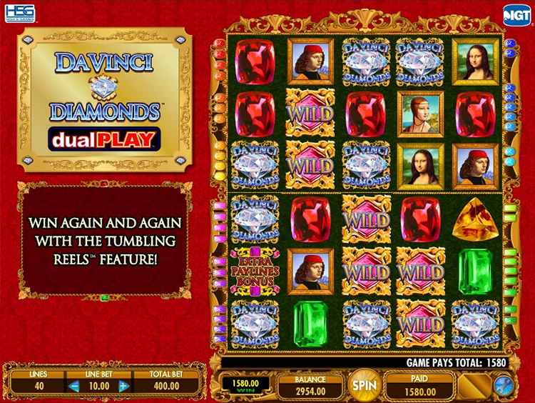 Da Vinci Diamonds Dual Play Slots Slingo