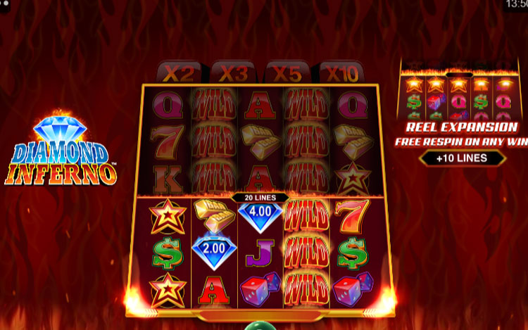 Diamond Inferno Slots Slingo