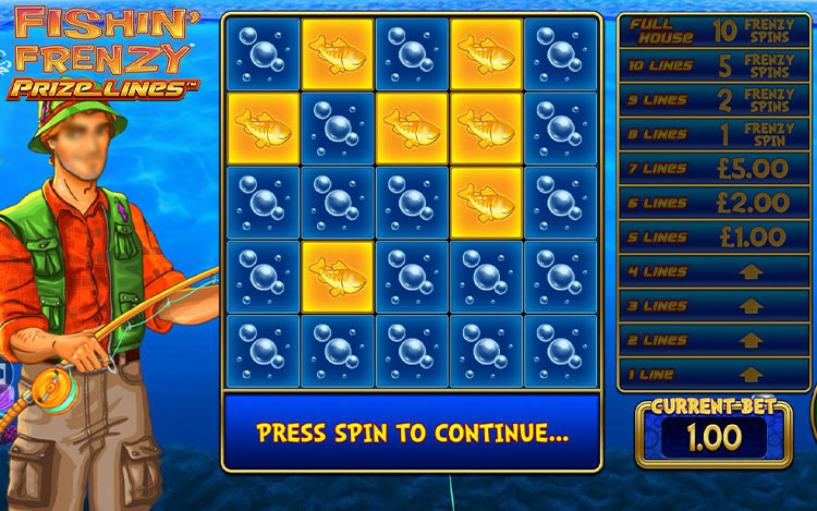 Fishin' Frenzy Prize Lines Slots Slingo
