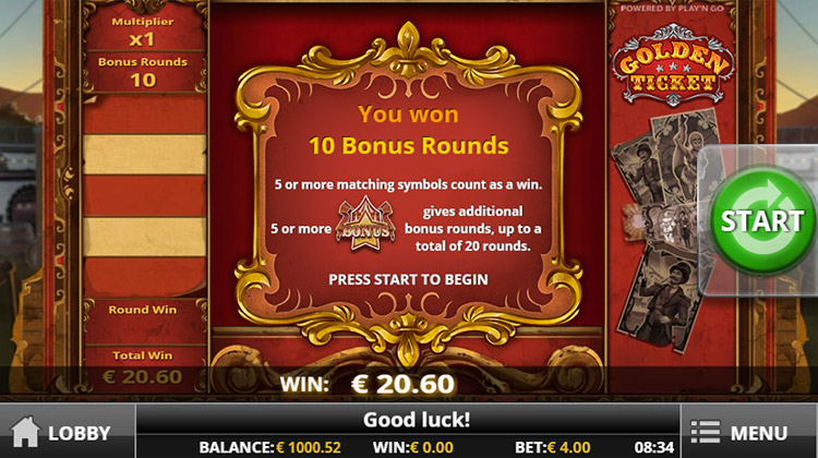 Golden Ticket Slots Slingo