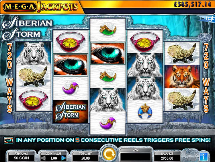 MegaJackpots Siberian Storm Slots Slingo