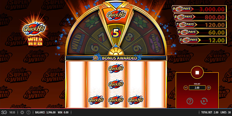 Quick Hit Super Wheel Wild Red Slots Slingo