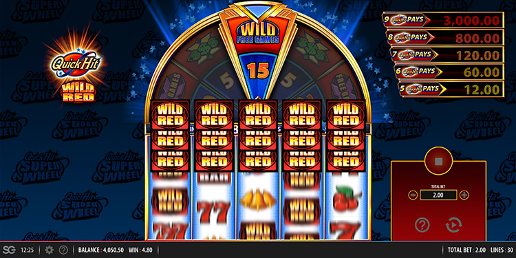 Quick Hit Super Wheel Wild Red Slots Slingo