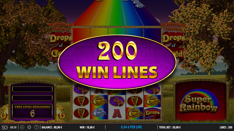 Rainbow Riches Drops of Gold Slots Slingo