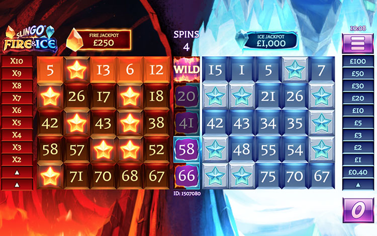 Slingo Fire and Ice Slots Slingo