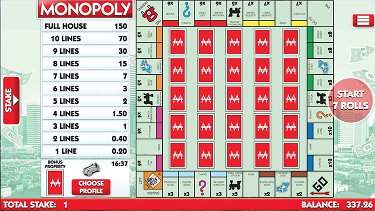 Slingo Monopoly