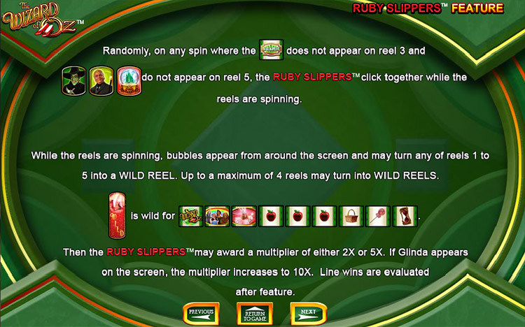 Wizard of Oz: Ruby Slippers Slots Slingo